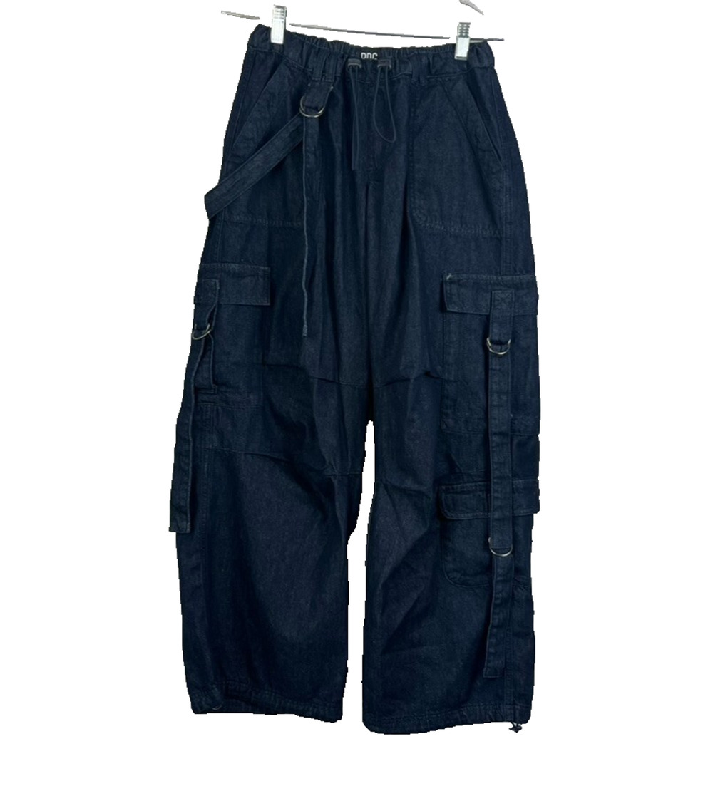 BDG Women's Cargo Pants Size S. Blue Baggy Y2K Raver Dad Jeans Cotton